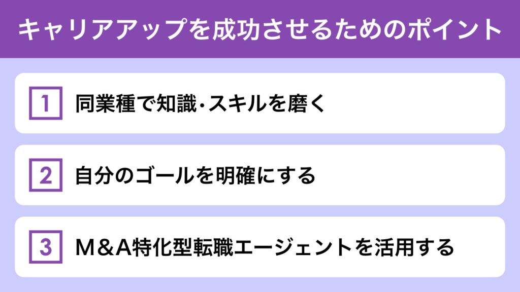 M&A業界でキャリアップを実現・成功させるための3つのポイント